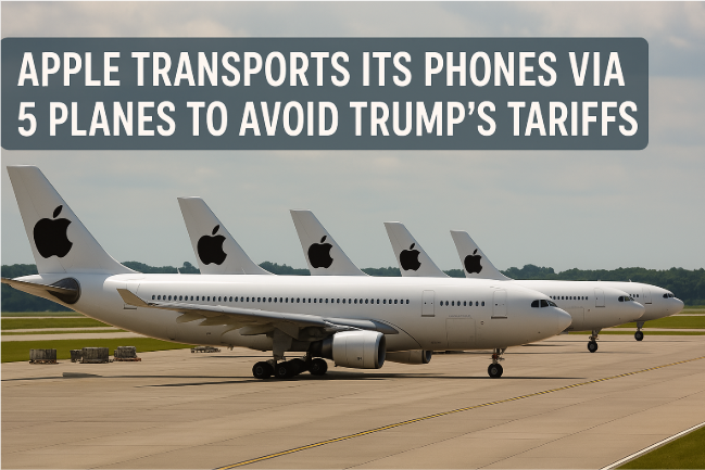Apple transporta sus teléfonos en 5 aviones para evitar los aranceles de Trump